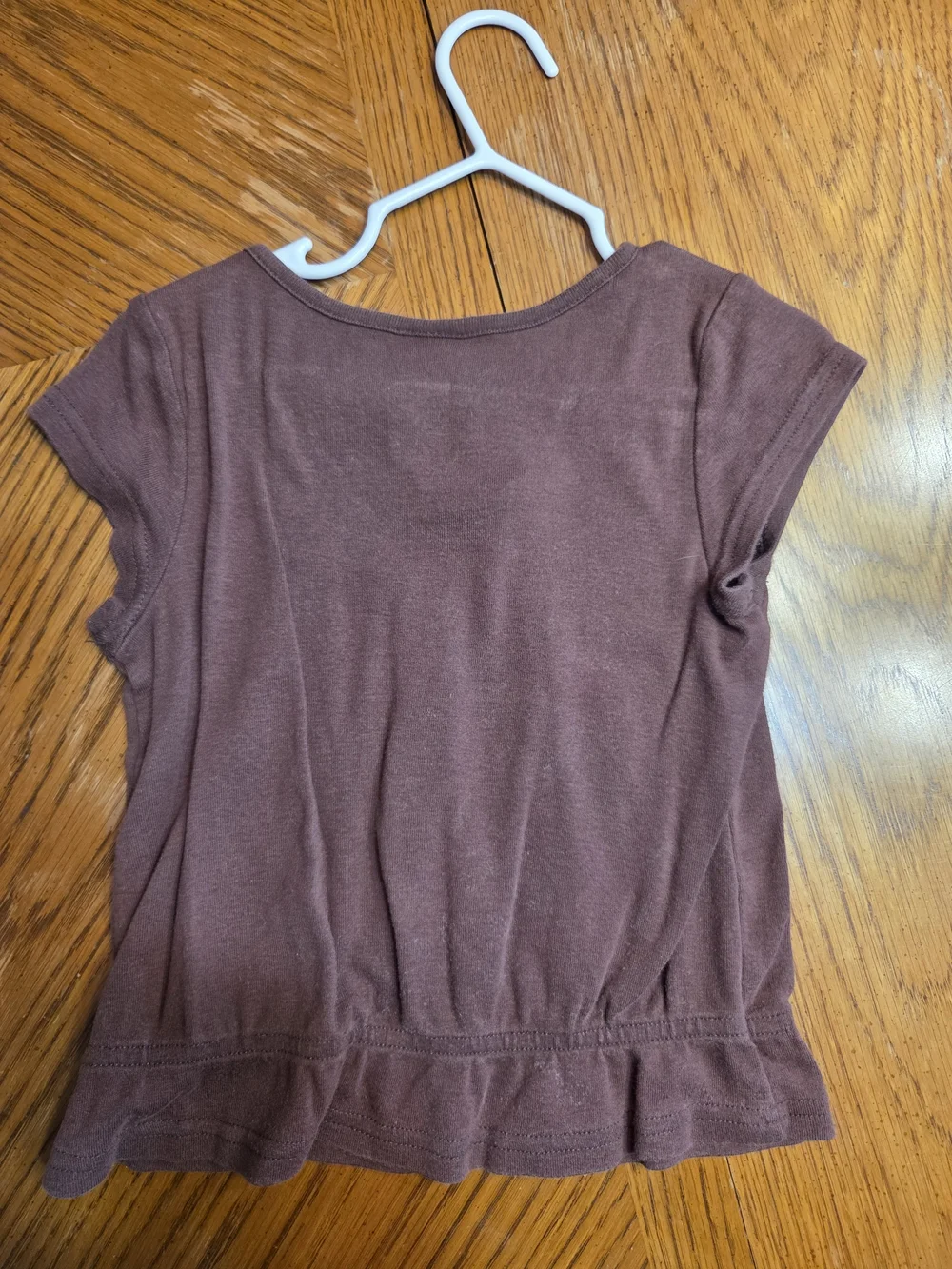 Children's Short Sleeve Peplum Knit Top - Brown